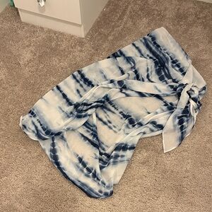 Blue and White Tie-Dye Scarf